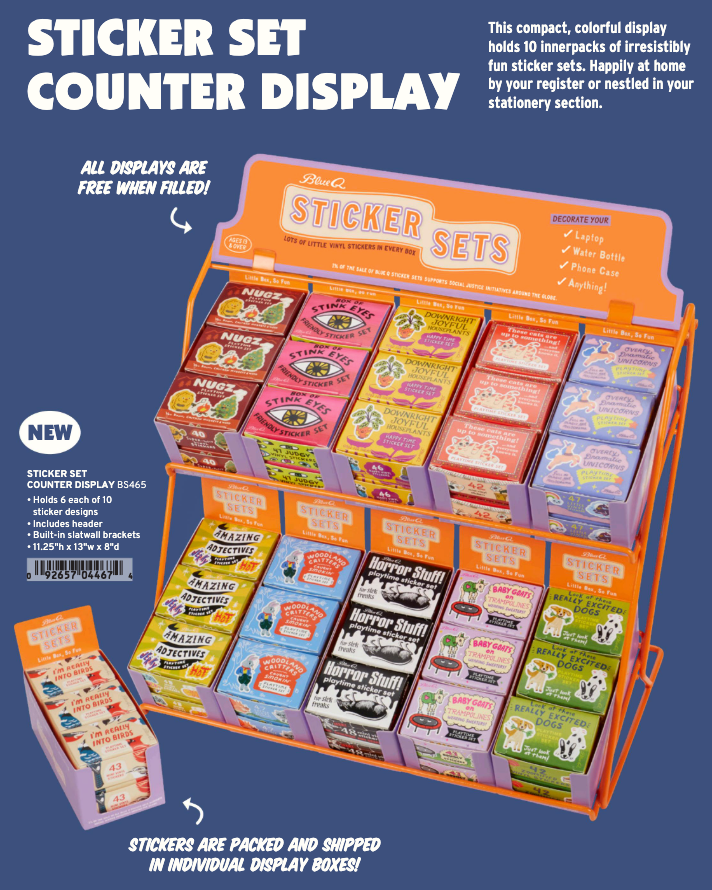 Filled Sticker Set Counter Display - 10 packs
