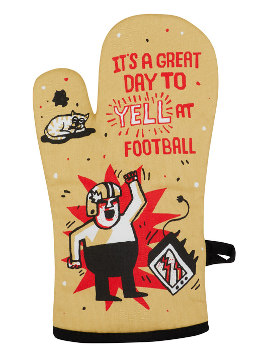 WW156 Yell At Football Oven Mitt