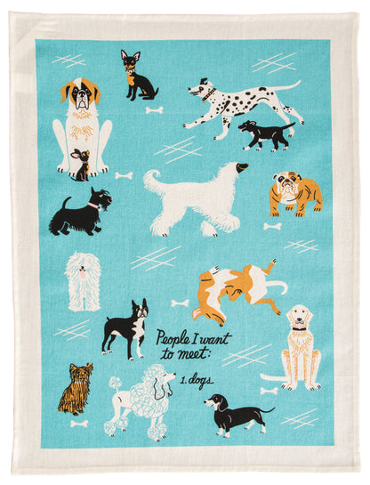 WW312 People To Meet: Dogs Dish Towel