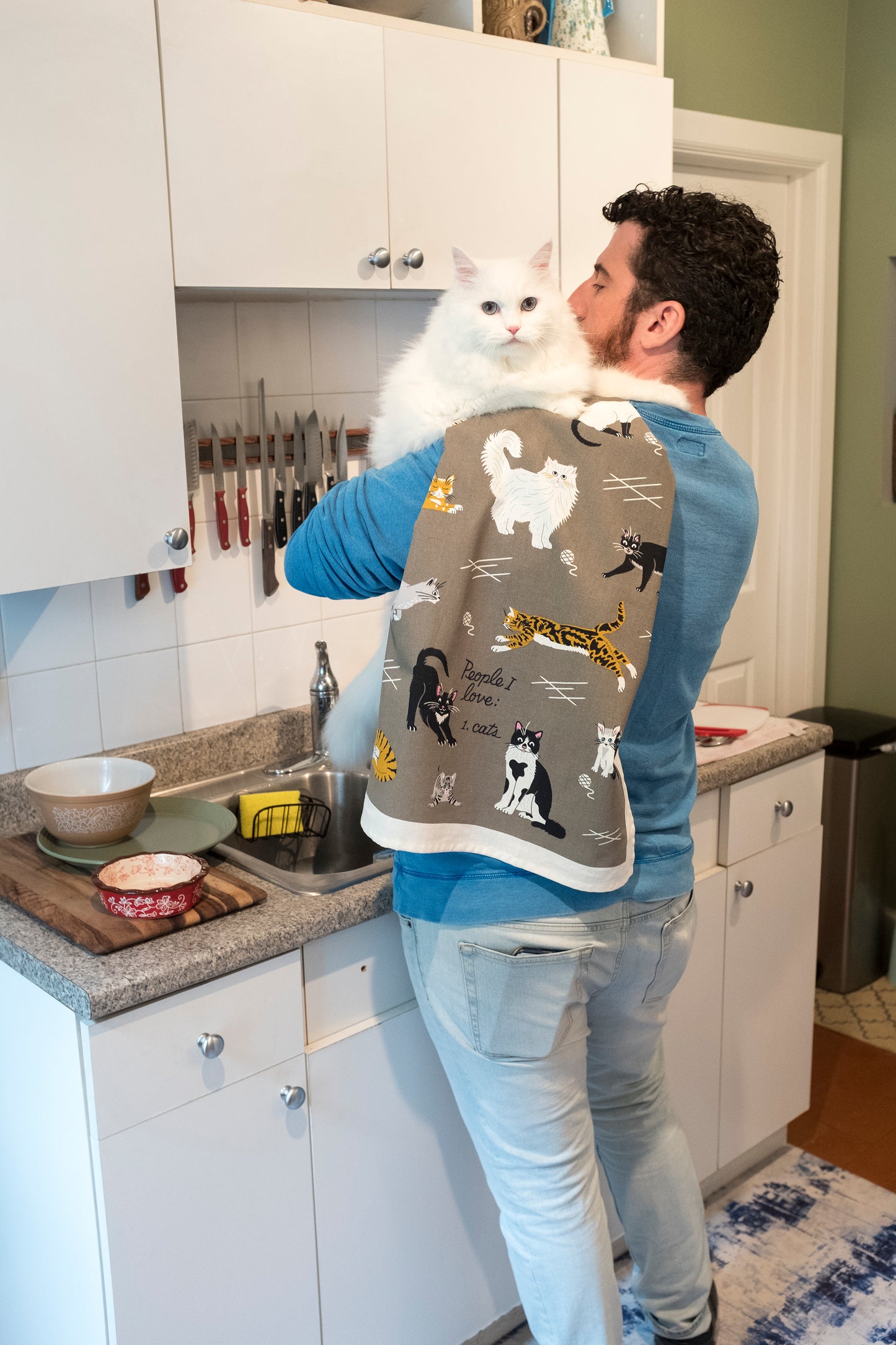 WW337 People I Love: Cats Dish Towel
