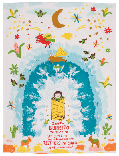 WW338 I Want A Burrito Dish Towel