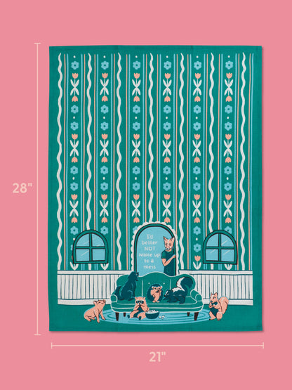 I'd Better Not Wake Up To A Mess Dish Towel by Blue Q – image 4