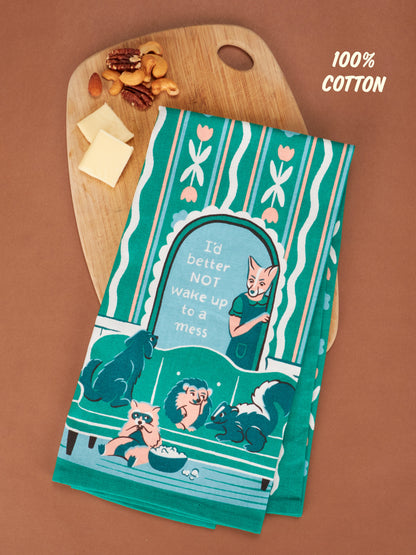 I'd Better Not Wake Up To A Mess Dish Towel by Blue Q – image 3