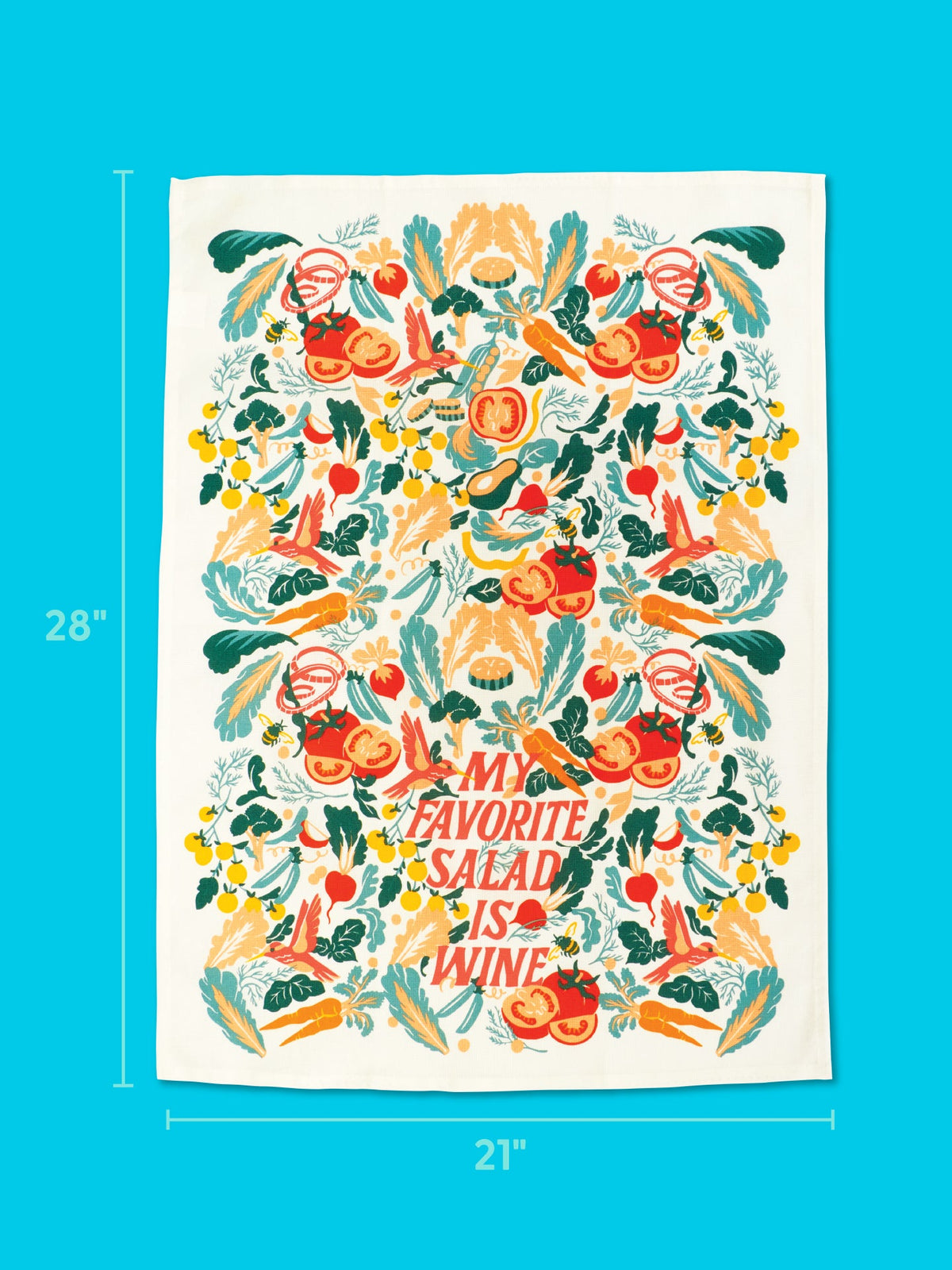 My Favorite Salad Is Wine Dish Towel by Blue Q – image 3