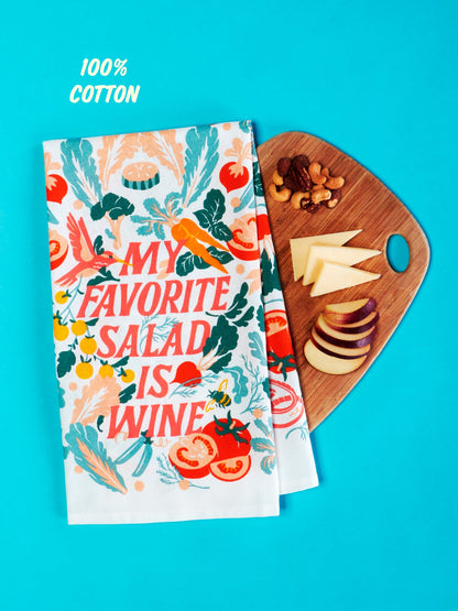 My Favorite Salad Is Wine Dish Towel by Blue Q – image 5