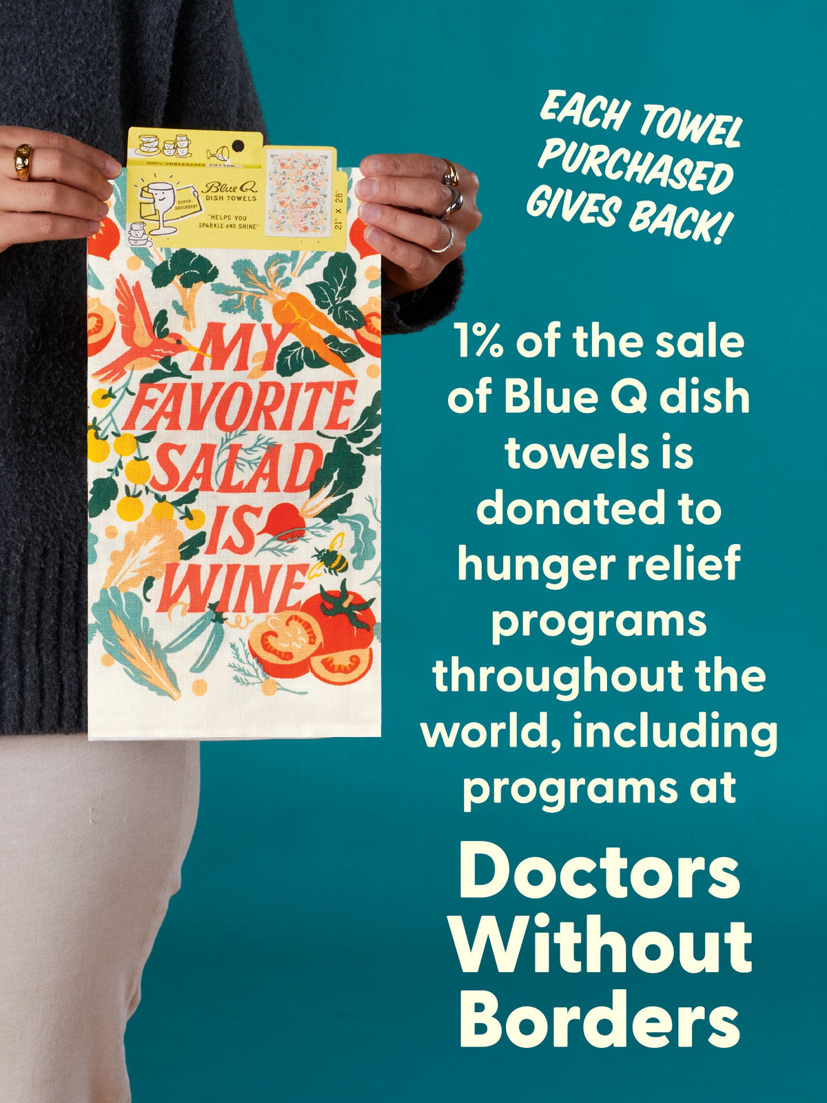 My Favorite Salad Is Wine Dish Towel by Blue Q – image 7