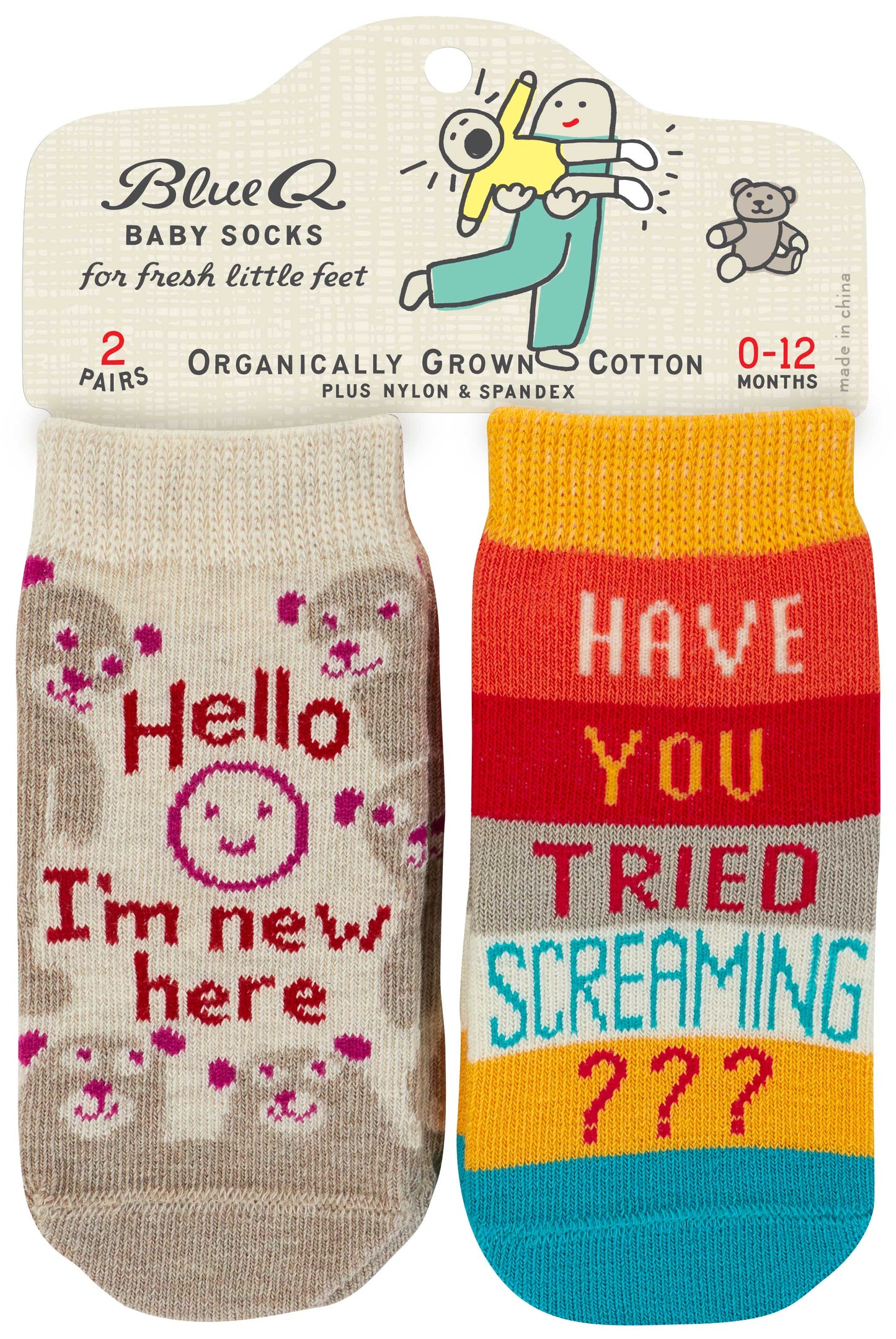 SW222 I'm New/Screaming Baby Socks