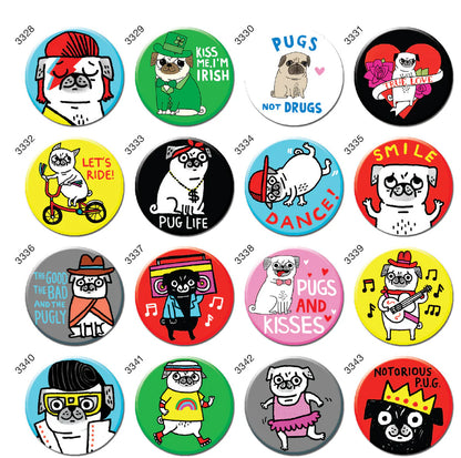 BB3327 Pug Life Box of Badges