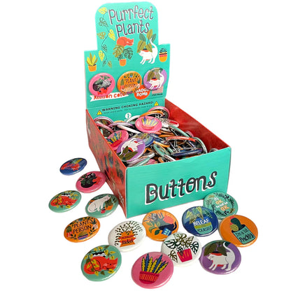 BB4936 Purrfect Plants Cat 1.25" Button Box